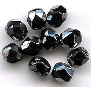 Perles à facette 4mm, anthracite (jet hematite)