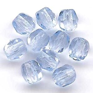Perles à facette 4mm, bleu pâle