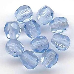 Perles à facette 4mm, bleu clair