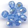 Perles à facette 4mm, bleu irisé (light sappire AB)