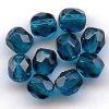 Perles à facette 4mm, bleu foncé aqua (indicolite)