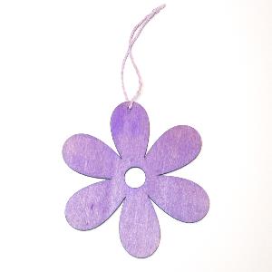 Fleur en bois, 12cm, violet