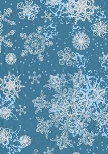 Papier Décopatch, bleu  à flocons argent/bleu