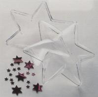 Etoile en plastique transparent, 10cm 