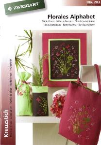 Livre Zweigart, Stick-Idee, alphabet floral