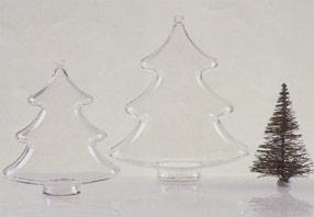 Sapin en plastique transparent, 10cm 