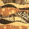 Tissu, Byzantium scroll, ondulations, cuivre