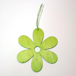 Fleur en bois, 12cm, vert