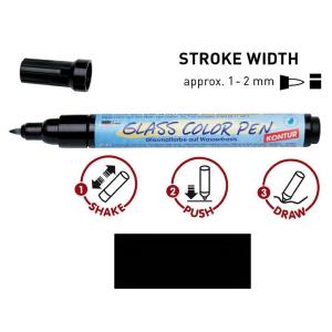 Peinture pour verre Hobby Line, stylo, noir contour