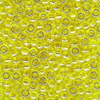 Rocailles 2,5mm, transparentes lustrées, jaune