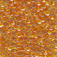 Rocailles 2,5mm, transparentes lustrées, orange