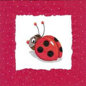 Serviette, coccinelle