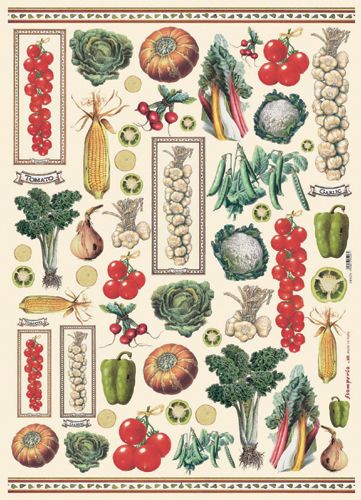 Papier découpage, légumes