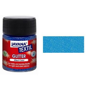 Peinture pour tissus Javana Textil, pailletée, bleu saphir