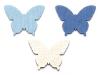 Assortiment de 12 papillons en bois, bleu