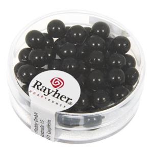 Perle ronde "renaissance", 6mm, noire